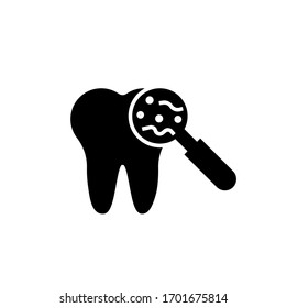 tooth bacteria icon vector illustration glyph style design. isolated on white background