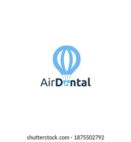 Tooth balloon logo design concept. premium logo. dental logo design.