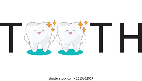 Tooth banner. Tooth wordart design.