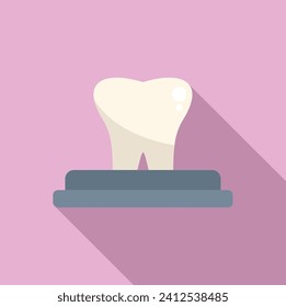 Tooth bioprinting icon flat vector. Human machine. Future health dna