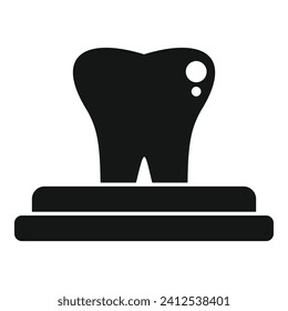 Tooth bioprinting icon simple vector. Human machine. Future health dna