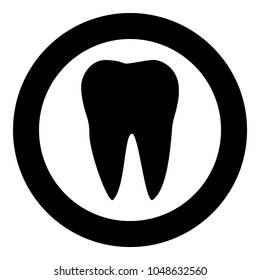 Tooth it is the black color icon  in circle or round