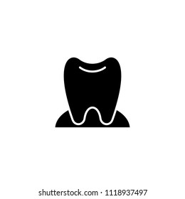 Tooth black icon concept. Tooth flat  vector symbol, sign, illustration.