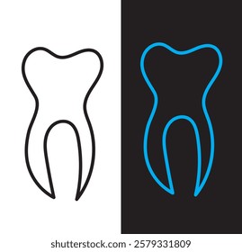 Tooth black icon symbol silhouette flat design style sign. Tooth simple silhouette on white. Dentist . Modern, minimalist icon in black color. Web site and mobile app design vector element. 1176