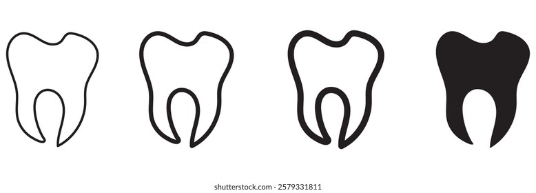 Tooth black icon symbol silhouette flat design style sign. Tooth simple silhouette on white. Dentist . Modern, minimalist icon in black color. Web site and mobile app design vector element. 1176