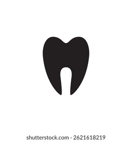 Tooth black icon symbol silhouette flat design style sign. 