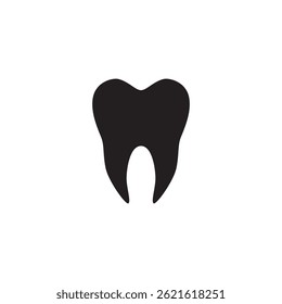 Tooth black icon symbol silhouette flat design style sign. 