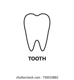 Tooth black stroke text on the white background