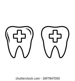 Tooth  black vector icon. dentist icon 