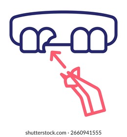 Tooth Bonding Icon Color Vector Illustration