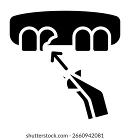 Tooth Bonding Icon Glyph Vector Illustration