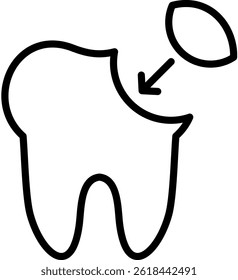 Tooth Bonding Icon Line Vector Illustration