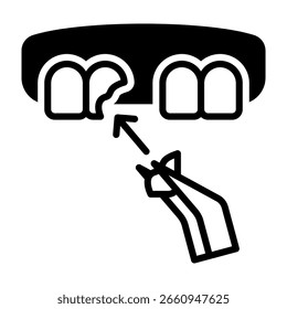 Illustration für gemischte Vektorgrafiken mit dem Symbol für Zahnverbunde