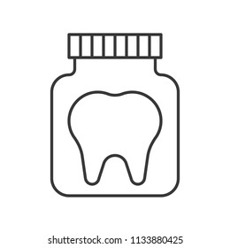 tooth in bottle, simple outline icon