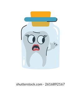 Tooth in bottle vector Sticker. Eps 10 file