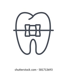 tooth bracers line icon