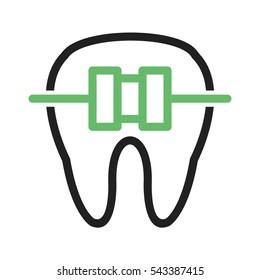 Tooth with Braces