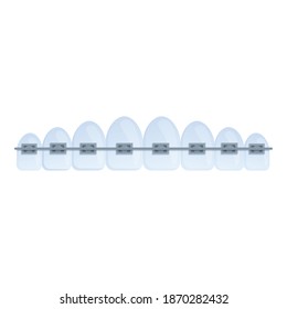 Tooth braces bracket icon. Cartoon of tooth braces bracket vector icon for web design isolated on white background