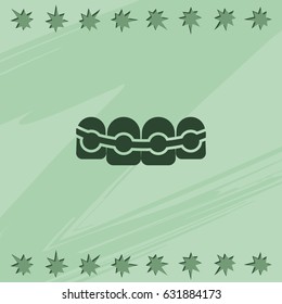 Tooth with braces icon.