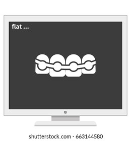 Tooth with braces icon.