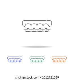 tooth braces icon. Dental Element multi colored icons for mobile concept and web apps. Thin line icon for website design and development, app development. Premium icon on white background