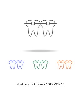 tooth braces icon. Dental Element multi colored icons for mobile concept and web apps. Thin line icon for website design and development, app development. Premium icon on white background