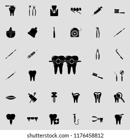 tooth braces icon. Detailed set of Dental icons. Premium quality graphic design sign. One of the collection icons for websites, web design, mobile app