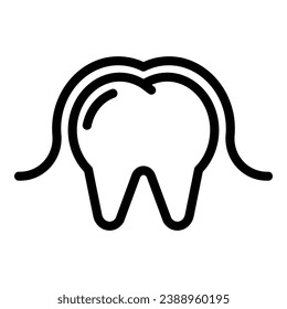 Tooth braces icon outline vector. Oral abutment. Dental implant
