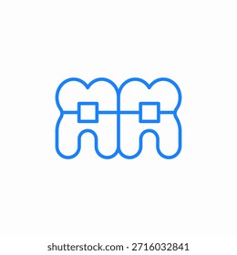 Vector de signo de icono de brackets de dientes