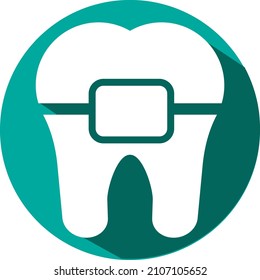 Corchetes dentales, ilustración, vector sobre un fondo blanco.