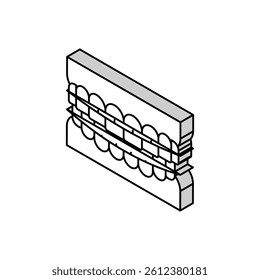 tooth braces isometric icon vector. tooth braces sign. isolated symbol illustration
