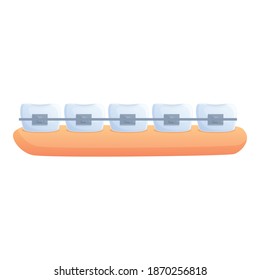 Tooth braces stomatology icon. Cartoon of tooth braces stomatology vector icon for web design isolated on white background