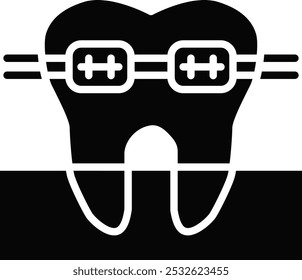 Tooth Braces Vector Illustration Detailed Icon