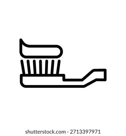 Icono de cepillo de dientes, Vector de líneas