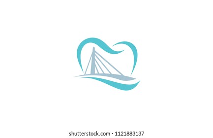 tooth bridge logo vector icon