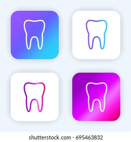 Tooth bright purple and blue gradient app icon