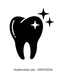 tooth - bright - shine - clean - health icon vector