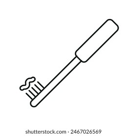 Tooth brush bathroom icon line vector design templates simple and modern