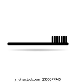 Icono de la sombra del cuidado del cepillo dental, signo de la web de higiene dental, ilustración del vector de medicina de salud.