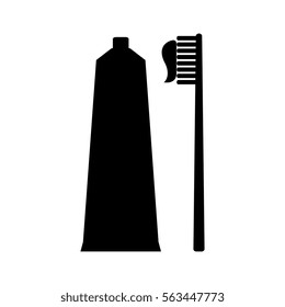 Tooth brush flat icon on white background. Vector illustration.