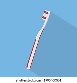 Icono plano de pincel dental.Ilustración vectorial aislada en fondo blanco.Eps 10.