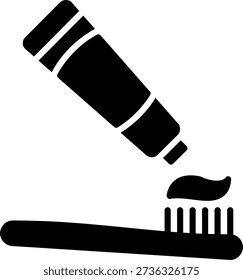 Tooth Brush Glyph Vector Icon Design
