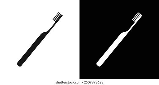 tooth brush icon Black line art vector logo set