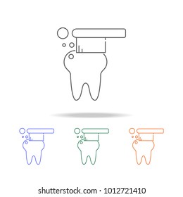 tooth brush icon. Dental Element multi colored icons for mobile concept and web apps. Thin line icon for website design and development, app development. Premium icon on white background