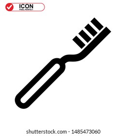 tooth brush icon isolated sign symbol vector illustration - high quality black style vector icons
