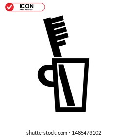 tooth brush icon isolated sign symbol vector illustration - high quality black style vector icons

