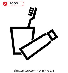 tooth brush icon isolated sign symbol vector illustration - high quality black style vector icons
