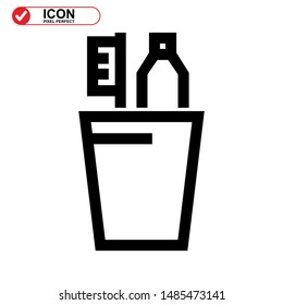 tooth brush icon isolated sign symbol vector illustration - high quality black style vector icons
