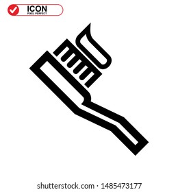 tooth brush icon isolated sign symbol vector illustration - high quality black style vector icons
