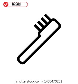 tooth brush icon isolated sign symbol vector illustration - high quality black style vector icons
